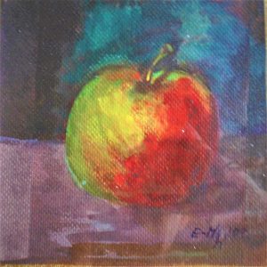 Apfel valoristisch Acryl 15x15cm